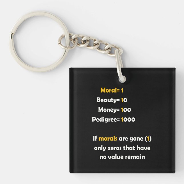 The Value of Morals in Life Key Ring (Front)