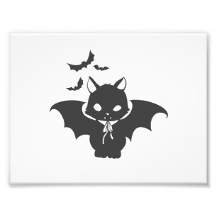 The vampire cat have canine - Choose back colour Photo Print