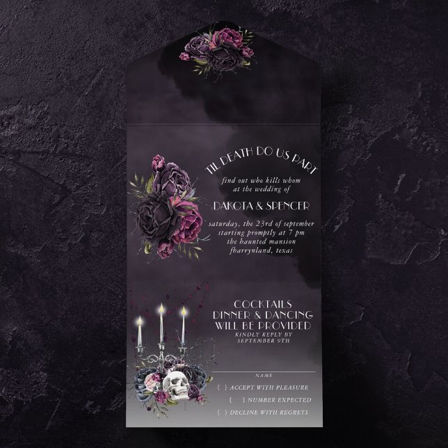 The Vampiress | Moody Gothic Vampy Glam All In One Invitation (Creator Uploaded)