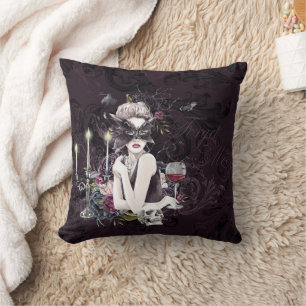 The Vampiress   Moody Gothic Vampy Glam Pale Skin Cushion