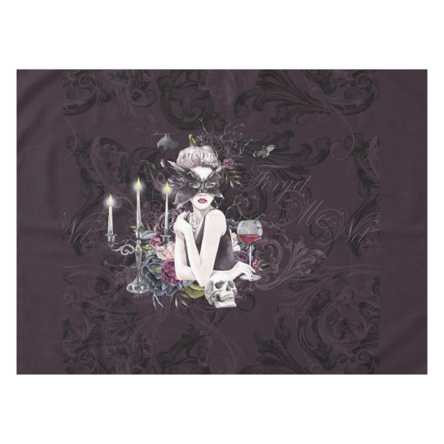 The Vampiress | Moody Gothic Vampy Glam Pale Skin Tablecloth (Front (Horizontal))