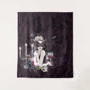 The Vampiress Moody Gothic Vampy Glam Pale Skin Tapestry