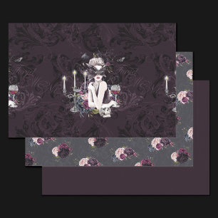 The Vampiress   Moody Gothic Vampy Glam Pale Skin Wrapping Paper Sheet