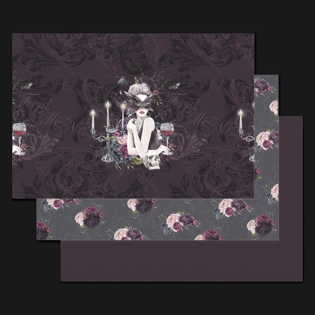 The Vampiress | Moody Gothic Vampy Glam Pale Skin Wrapping Paper Sheet (Creator Uploaded)