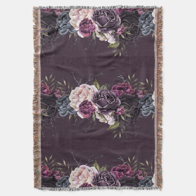 The Vampiress | Moody Gothic Vampy Glam Throw Blanket (Front Vertical)