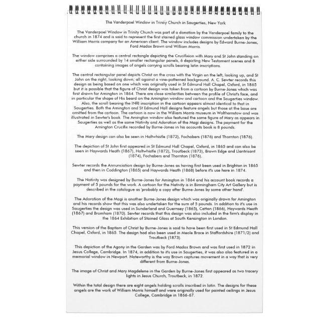 The Vanderpoel Window Calendar (Back)