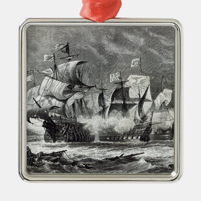 The Vanguard, under Sir William Winter Metal Tree Decoration (Front)