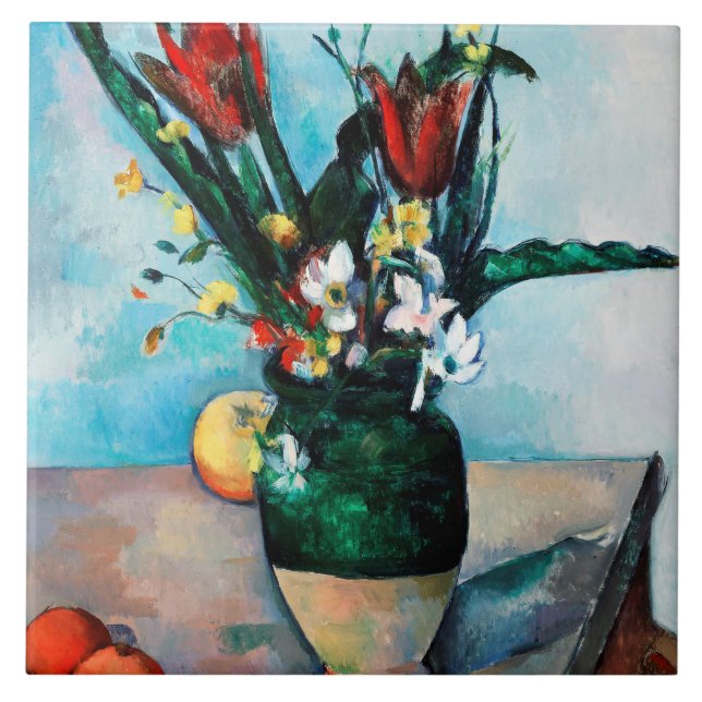 The Vase of Tulips, Paul Cezanne Ceramic Tile (Front)