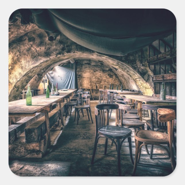The Vaulted Wine Celler Bar Square Sticker (Front)