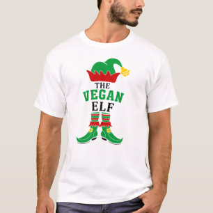 The Vegan Elf, Christmas Green and Red T-Shirt