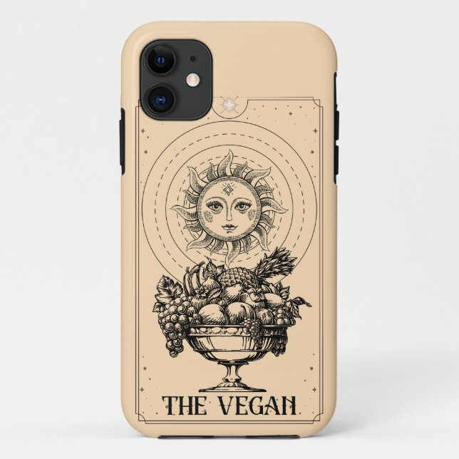 The Vegan stylised engraved sun plentiful fruits Case-Mate iPhone Case (Back)