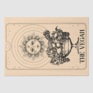 The Vegan stylised engraved sun plentiful fruits Tissue Paper