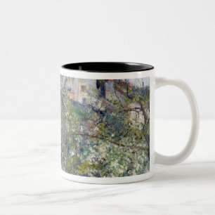 The Vegetable Garden with Trees in Blossom Two-Tone Coffee Mug