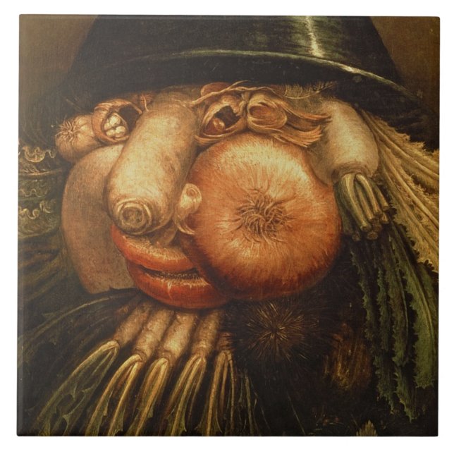 The Vegetable Gardener, c.1590 (oil on panel) Tile (Front)