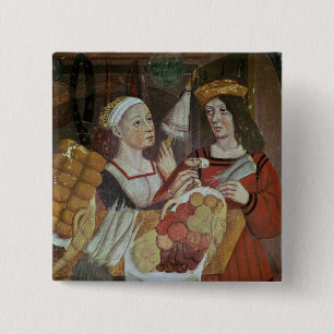 The Vegetable Market 15 Cm Square Badge