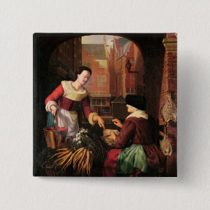 The Vegetable Seller 15 Cm Square Badge