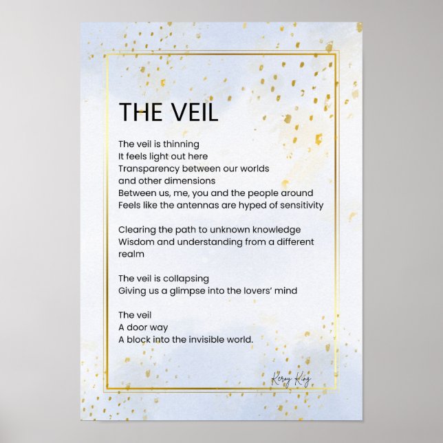 The Veil - Awakening Empowerment Poem Poetry  Poster (Front)