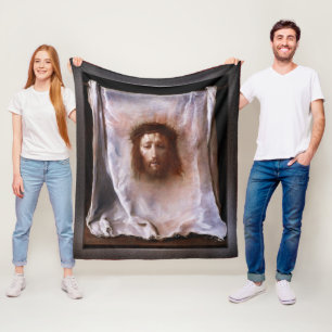 The Veil of Veronica by Domenico Fetti Fleece Blanket