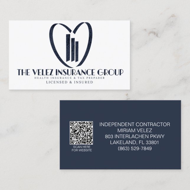 The Velez Insurance Group  Business Card (Front/Back)
