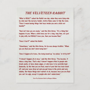 The Velveteen Rabbit - What is Real? Postcard