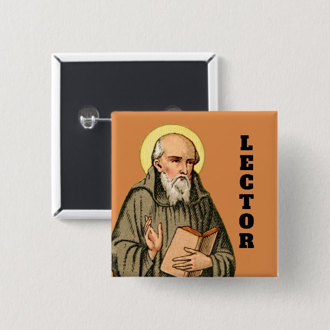 The Venerable Bede Preaching (P 008) 15 Cm Square Badge (Front & Back)