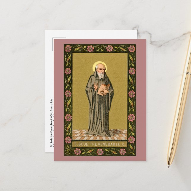 The Venerable Bede Preaching (P 008) Postcard (Front/Back In Situ)
