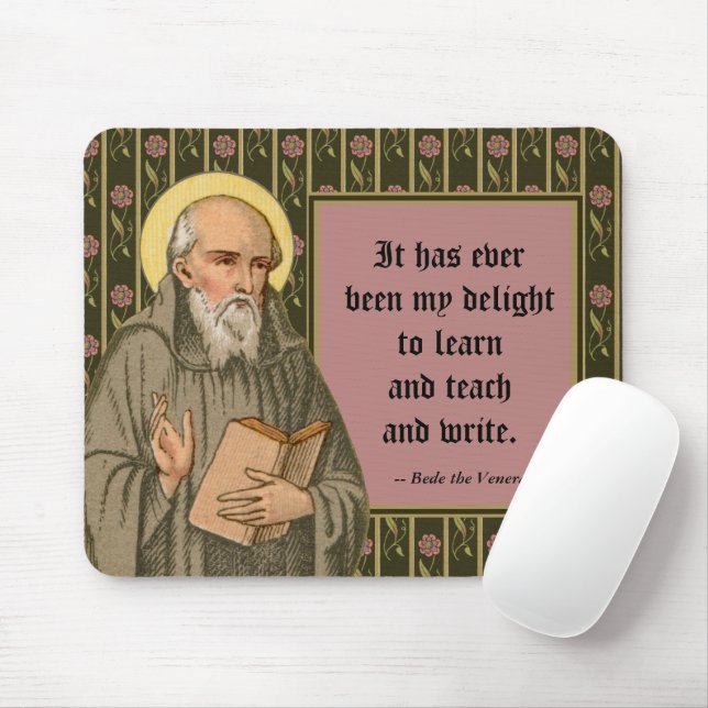 The Venerable Bede Preaching (P 008; Quote) Mouse Pad (With Mouse)