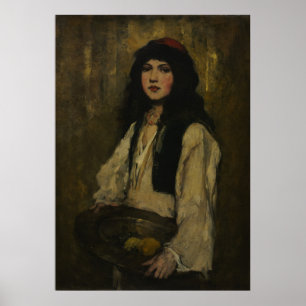 The Venetian Girl, c. 1880. Frank Duveneck, Oil Poster