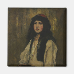 The Venetian Girl - Frank Duveneck Oil Painting Magnet