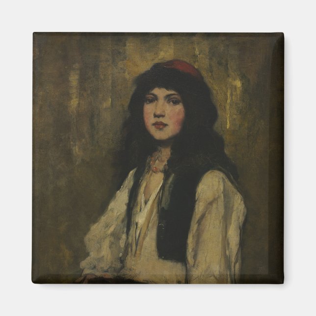 The Venetian Girl - Frank Duveneck Oil Painting Magnet (Front)