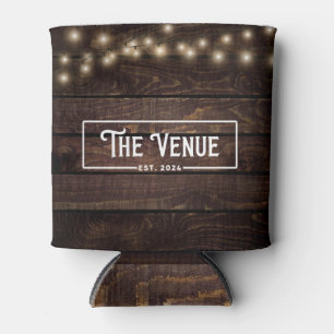 The Venue Rustic Dark Wood String Lights Can Cooler