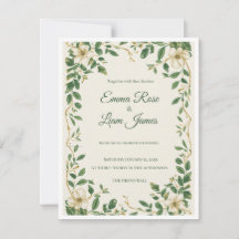 The Verdant Garden botanical wedding invitation 