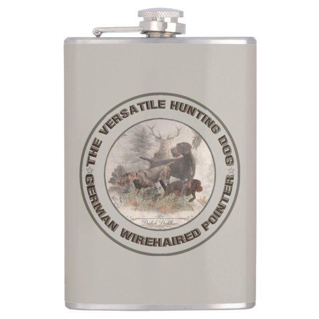 The Versatile Hunting Dog Sticker Car Magnet Paper Hip Flask (Front)