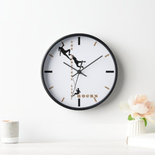 The Vertical Life - Rock Climbing Design Large Clo Clock