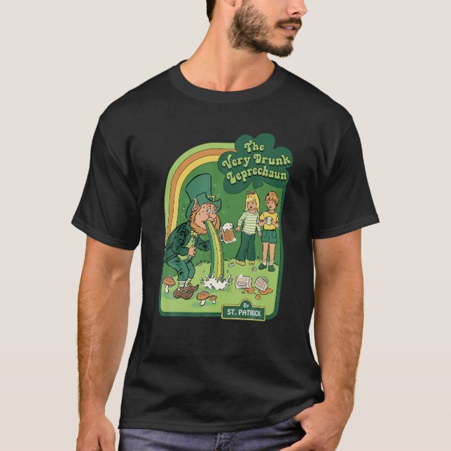 The Very Drunk Leprechaun St Patrick's Day Happy P T-Shirt (Front)