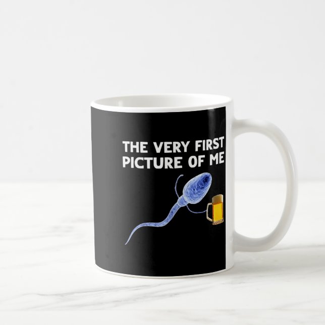 The Very First Cture Of Me Funny Sperm Holding Bee Coffee Mug (Right)