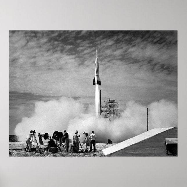 The Very First Rocket Launch At Cape Canaveral Poster (Front)