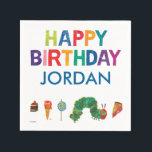The Very Hungry Caterpillar Birthday Napkin<br><div class="desc">Complete your party table setting with The Very Hungry Caterpillar Birthday Paper Napkins! Featuring Eric Carle’s iconic caterpillar surrounded by a vibrant, whimsical design of colourful fruits, balloons, and confetti, these napkins add a playful touch to your celebration. Perfect for wiping sticky hands or small spills, they combine functionality with...</div>