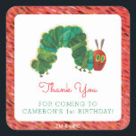 The Very Hungry Caterpillar Birthday | Thank You Square Sticker<br><div class="desc">Add a delightful finishing touch to your thank-you notes or party favours with The Very Hungry Caterpillar Birthday Thank You Square Stickers! Featuring Eric Carle’s beloved caterpillar and vibrant, cheerful designs of fruits and playful patterns, these stickers are perfect for expressing gratitude in a fun and creative way. The "Thank...</div>