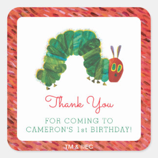 The Very Hungry Caterpillar Birthday | Thank You Square Sticker