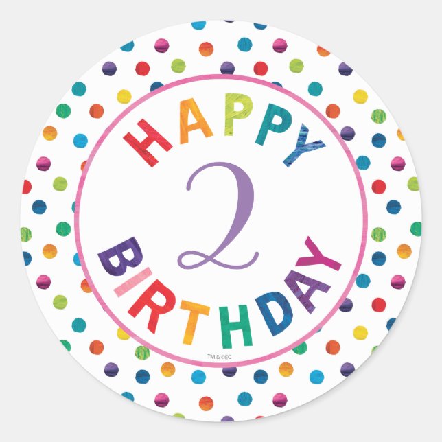 The Very Hungry Caterpillar Butterfly Birthday Classic Round Sticker (Front)