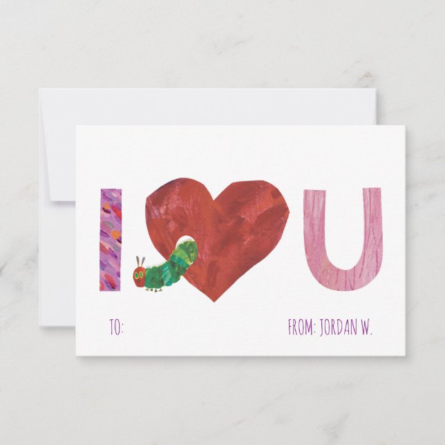 The Very Hungry Caterpillar | I Heart You Invitation (Front)