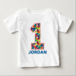 The Very Hungry Caterpillar Polka Dot 1st Birthday Baby T-Shirt<br><div class="desc">Customise this cute Hungry Caterpillar 1st Birthday shirt with your child's name.</div>