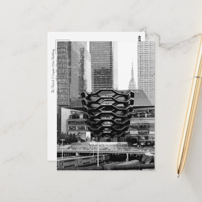 The Vessel & The Empire State Building Postcard (Front/Back In Situ)