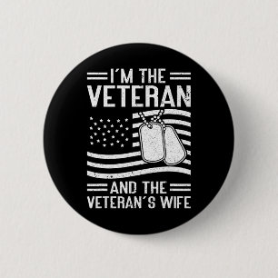 The Veteran and The Veteran's Wife Proud American 6 Cm Round Badge