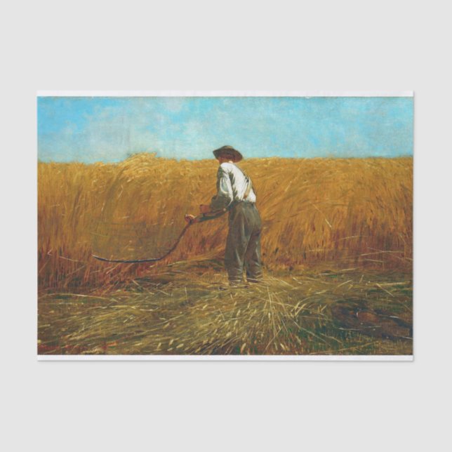 The Veteran in a New Field by Winslow Homer Tissue Paper (Front)