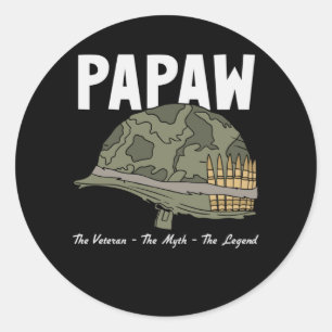 The Veteran The Myth The Legend - Papaw Classic Round Sticker