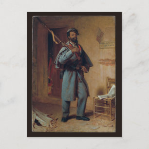 The Veteran, Wood - Civil War African American Postcard