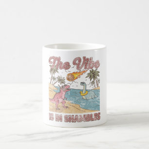 The Vibe Is In Shambles Retro Dinosaur Summer Coffee Mug