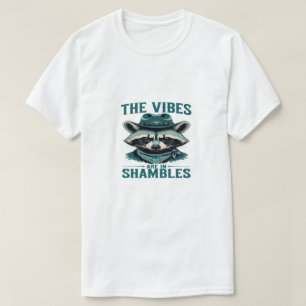 The Vibes Are in Shambles – Funny Cowboy Raccoon V T-Shirt